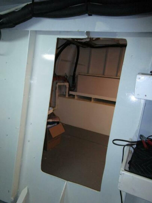 Burger-Flush Deck with Flybridge 1986-SHEPSL X Ft. Lauderdale-Florida-United States-Entrance to New Lazarette -5935227