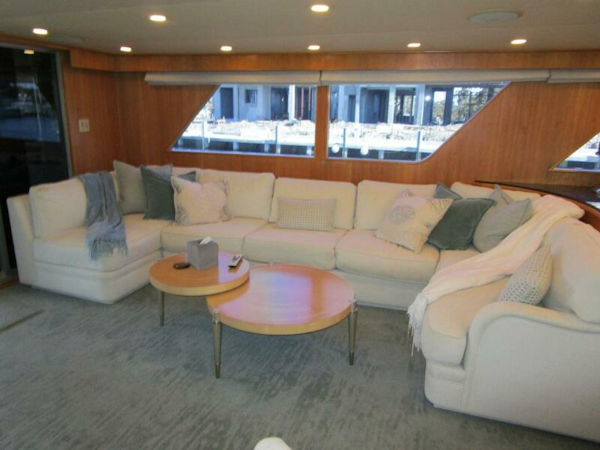 Burger-Flush Deck with Flybridge 1986-SHEPSL X Ft. Lauderdale-Florida-United States-Salon Sofa to Port -5935193