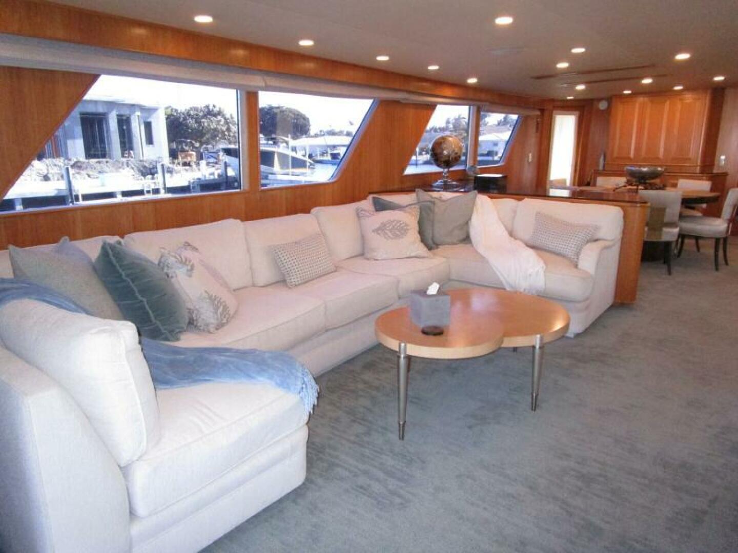 Burger-Flush Deck with Flybridge 1986-SHEPSL X Ft. Lauderdale-Florida-United States-Salon Sofa Looking Forward  -5935194 | Thumbnail