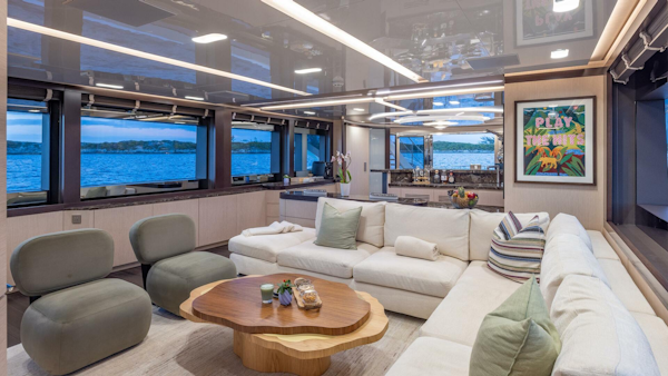 ISA-120 Sport 2017-BACK 9 AND A HALF Fort Lauderdale-Florida-United States-Main Deck Salon Looking Aft To Starboard -5995376