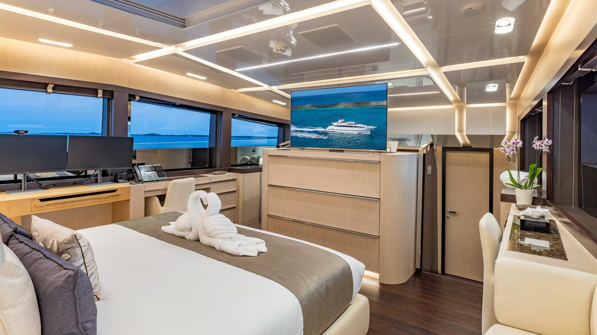 ISA-120 Sport 2017-BACK 9 AND A HALF Fort Lauderdale-Florida-United States-Master Stateroom Looking Forward To Port -5995378 | Thumbnail