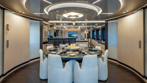 ISA-120 Sport 2017-BACK 9 AND A HALF Fort Lauderdale-Florida-United States-Main Dining Salon Looking Forward -5995372