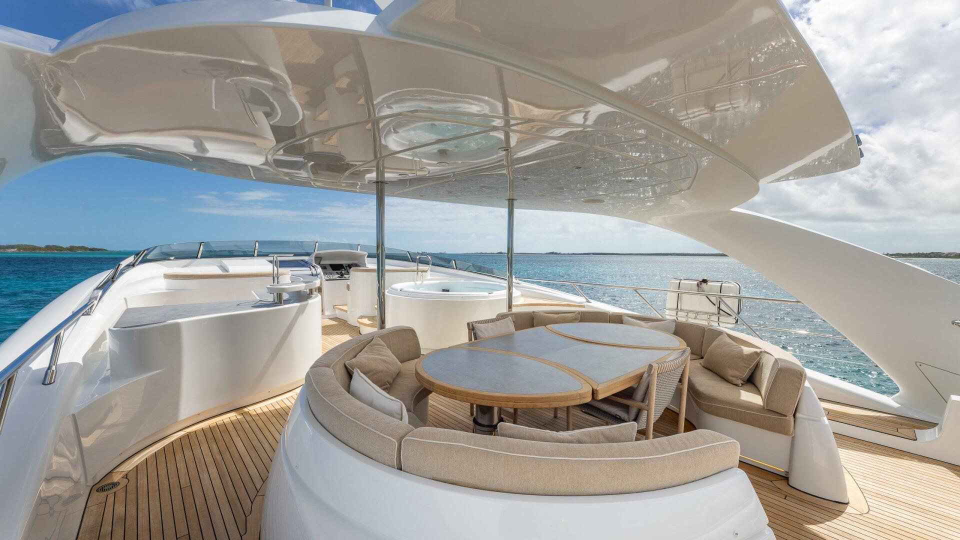 ISA-120 Sport 2017-BACK 9 AND A HALF Fort Lauderdale-Florida-United States-Sundeck Dining Area Looking Forward -5995398 | Thumbnail