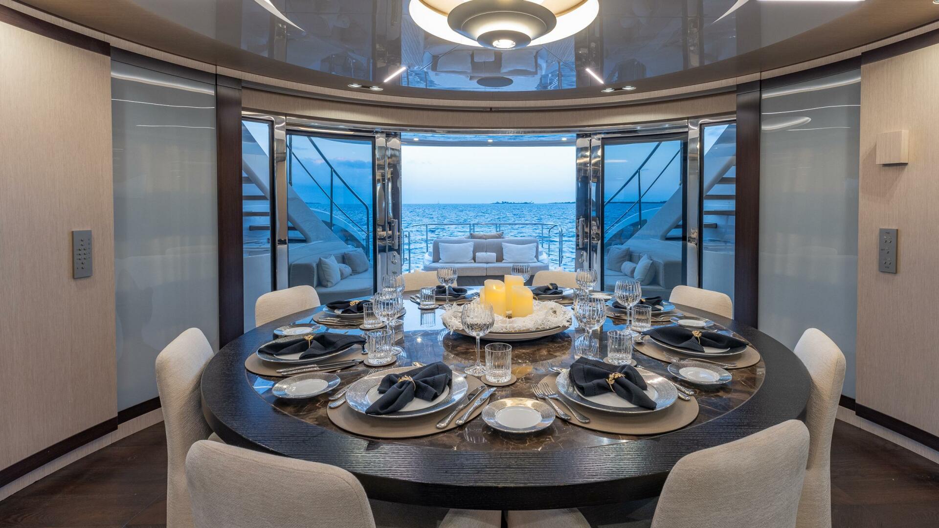 ISA-120 Sport 2017-BACK 9 AND A HALF Fort Lauderdale-Florida-United States-Main Dining Salon Looking Aft -5995371 | Thumbnail