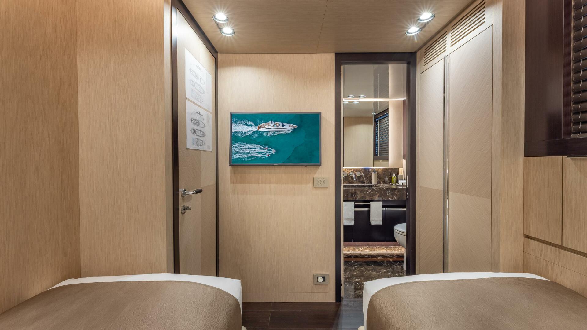 ISA-120 Sport 2017-BACK 9 AND A HALF Fort Lauderdale-Florida-United States-One Of Two Lower Deck Forward Twin Cabins Convertible To Queens -5995394 | Thumbnail