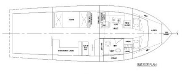 Duffy-35 Flybridge 1989-Kreweboat Bay St. Louis-Mississippi-United States-1989 Duffy 35 Flybridge  Layout-6005723