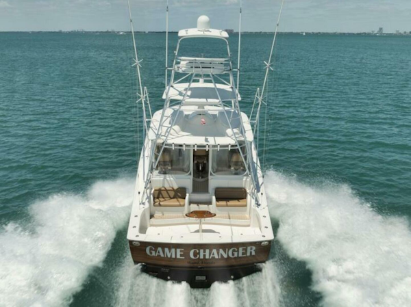 Viking-42 Open 2015-GAMECHANGER Jupiter-Florida-United States-Viking 42 GAMECHANGER  Aft Aerial Running Shot-6019468