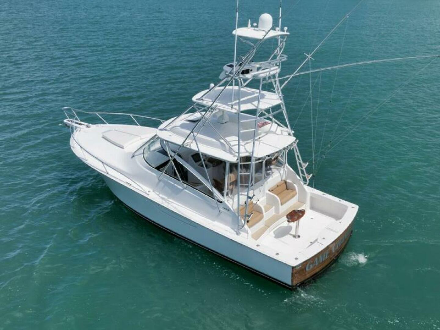 Viking-42 Open 2015-GAMECHANGER Jupiter-Florida-United States-Viking 42 GAMECHANGER  Port Aft Aerial Profile-6019464 | Thumbnail