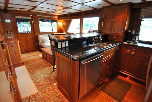 Grand Alaskan-Raised Pilothouse 2002-WANDERER Naples-Florida-United States-Galley Looking Aft-6089161