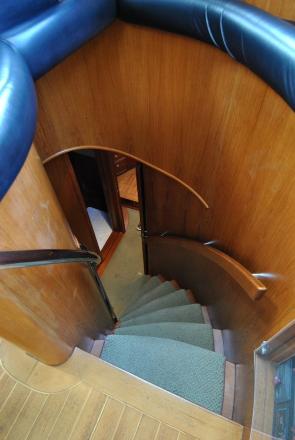 Grand Alaskan-Raised Pilothouse 2002-WANDERER Naples-Florida-United States-Companionway Stairs to Guest Staterooms-6109752