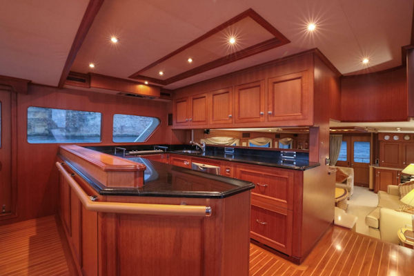 Marlow-Explorer 72E-CB 2010-FIDDLERS DREAM Malta-Galley Looking Aft-6086173