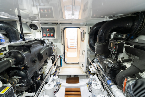 Marlow-Explorer 62E 2022-ANOTHER BUBBLE Punta Gorda-Florida-United States-Engine Room Facing Aft-6110833
