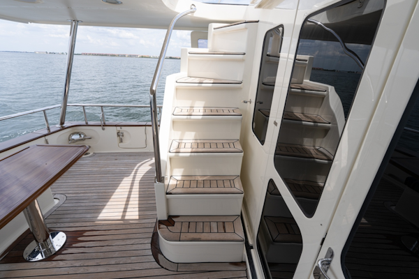 Marlow-Explorer 62E 2022-ANOTHER BUBBLE Punta Gorda-Florida-United States-Cockpit Stairs to Upper Aft Deck-6110805