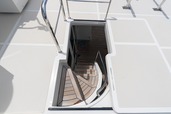 Marlow-Explorer 62E 2022-ANOTHER BUBBLE Punta Gorda-Florida-United States-Upper Aft Deck Stairs to Cockpit-6110806