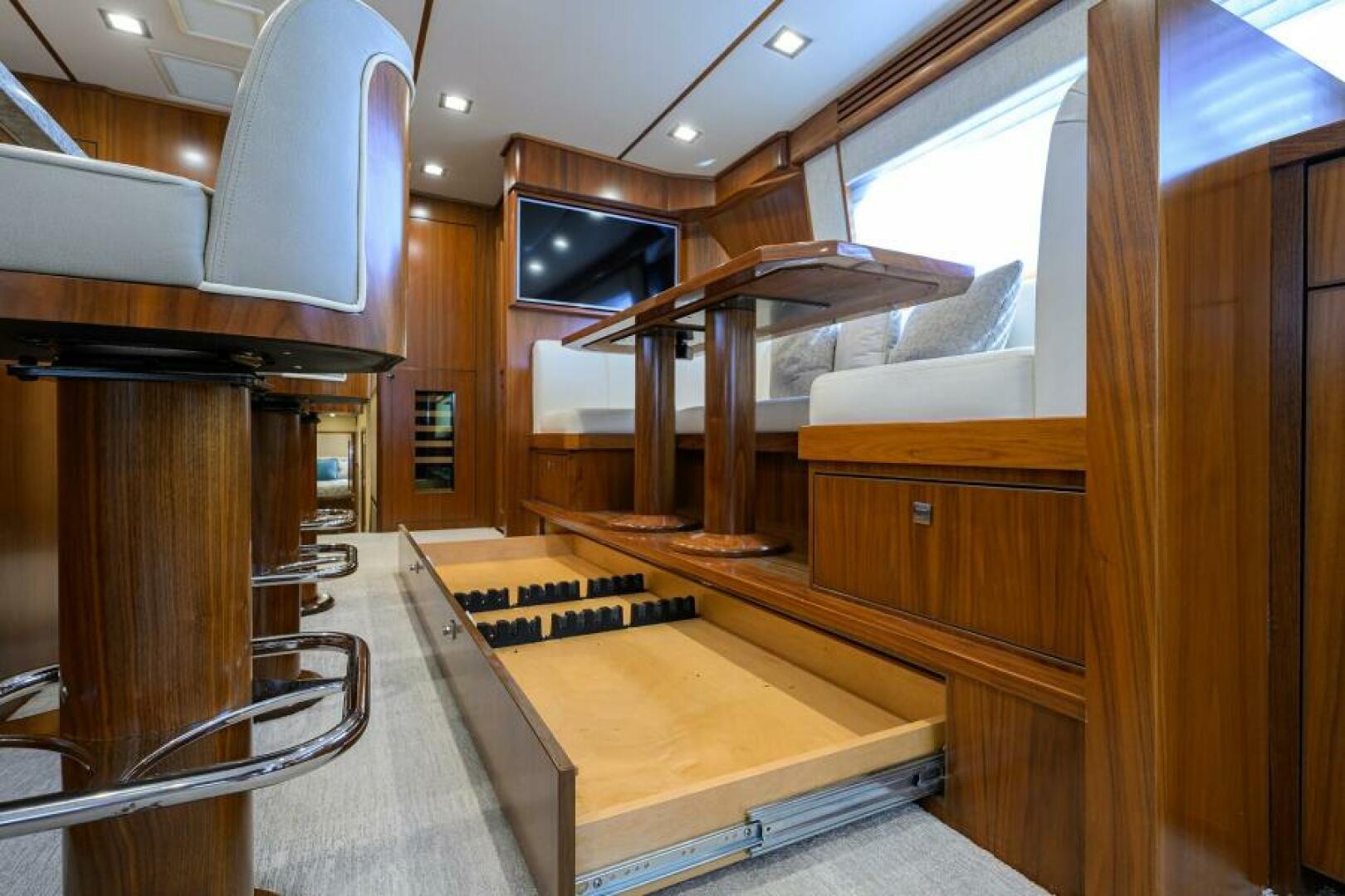 Viking-80 Convertible 2019-LAMPLIGHTER North Palm Beach-Florida-United States-Viking 80  LAMPLIGHTER  Dinette Storage-6141784 | Thumbnail