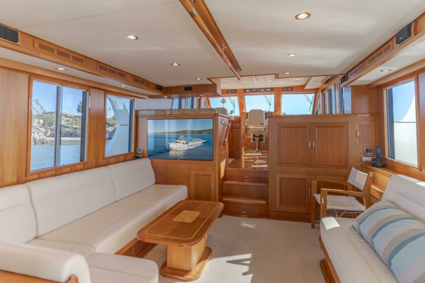 Grand Banks-59 Aleutian RP 2008-TINTAGEL Long Beach-California-United States-2008 Grand Banks 59 Aleutian RP TINTAGEL: Spacious Interior Salon with Helm View-6921092
