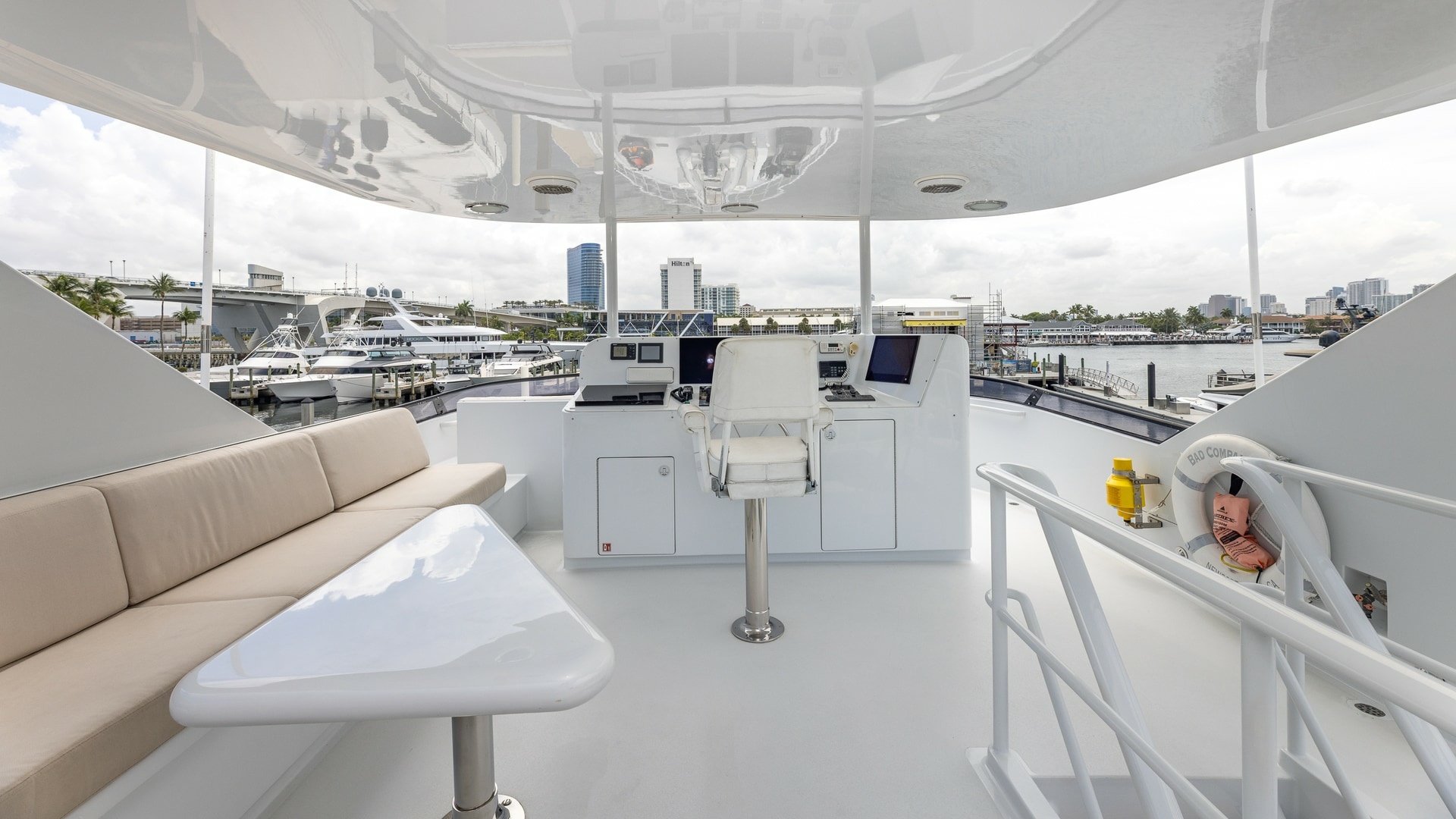 Trinity Yachts-144  1998-BAD COMPANY Fort Lauderdale-Florida-United States-1998 Trinity Yachts Sport Fisherman  BAD COMPANY:Flybridge Helm with Seating Area-6803489 | Thumbnail