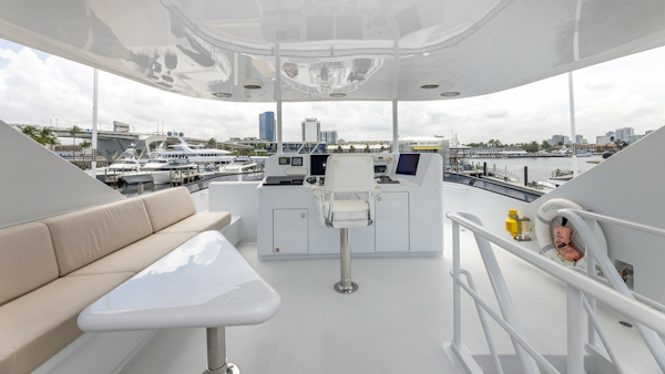Trinity Yachts-144  1998-BAD COMPANY Fort Lauderdale-Florida-United States-1998 Trinity Yachts Sport Fisherman  BAD COMPANY:Flybridge Helm with Seating Area-6803489