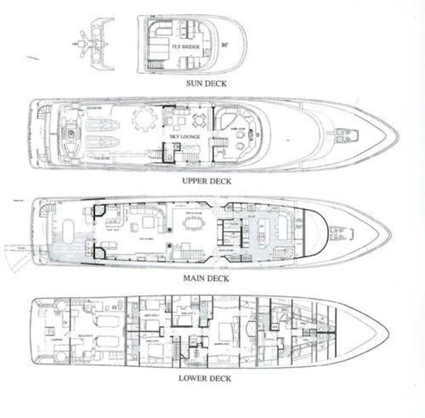 Delta Marine-Tri-Deck MY 1998-MURPHYS LAW Ft. Lauderdale-Florida-United States-Layout-617366