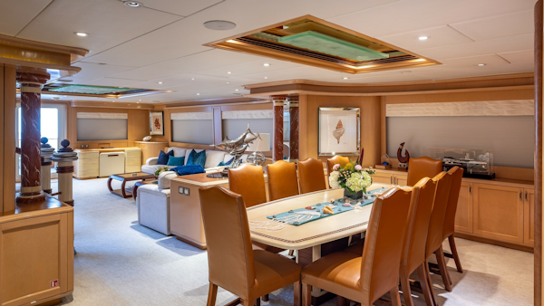 Trinity Yachts-144  1998-BAD COMPANY Fort Lauderdale-Florida-United States-1998 Trinity Yachts Sport Fisherman  BAD COMPANY: Spacious Interior Salon and Dining Area-6803452
