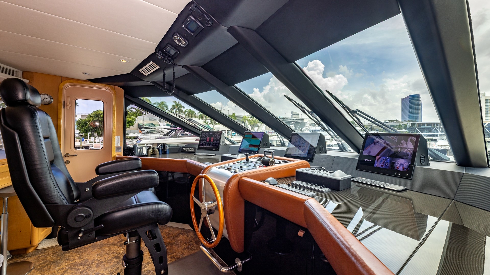 Trinity Yachts-144  1998-BAD COMPANY Fort Lauderdale-Florida-United States-1998 Trinity Yachts Sport Fisherman  BAD COMPANY: Helm Station with Panoramic Views-6803483 | Thumbnail