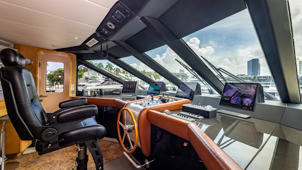 Trinity Yachts-144  1998-BAD COMPANY Fort Lauderdale-Florida-United States-1998 Trinity Yachts Sport Fisherman  BAD COMPANY: Helm Station with Panoramic Views-6803483