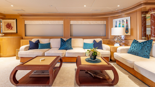 Trinity Yachts-144  1998-BAD COMPANY Fort Lauderdale-Florida-United States-1998 Trinity Yachts Sport Fisherman  BAD COMPANY: Spacious Interior Salon with Lounge Seating-6803449