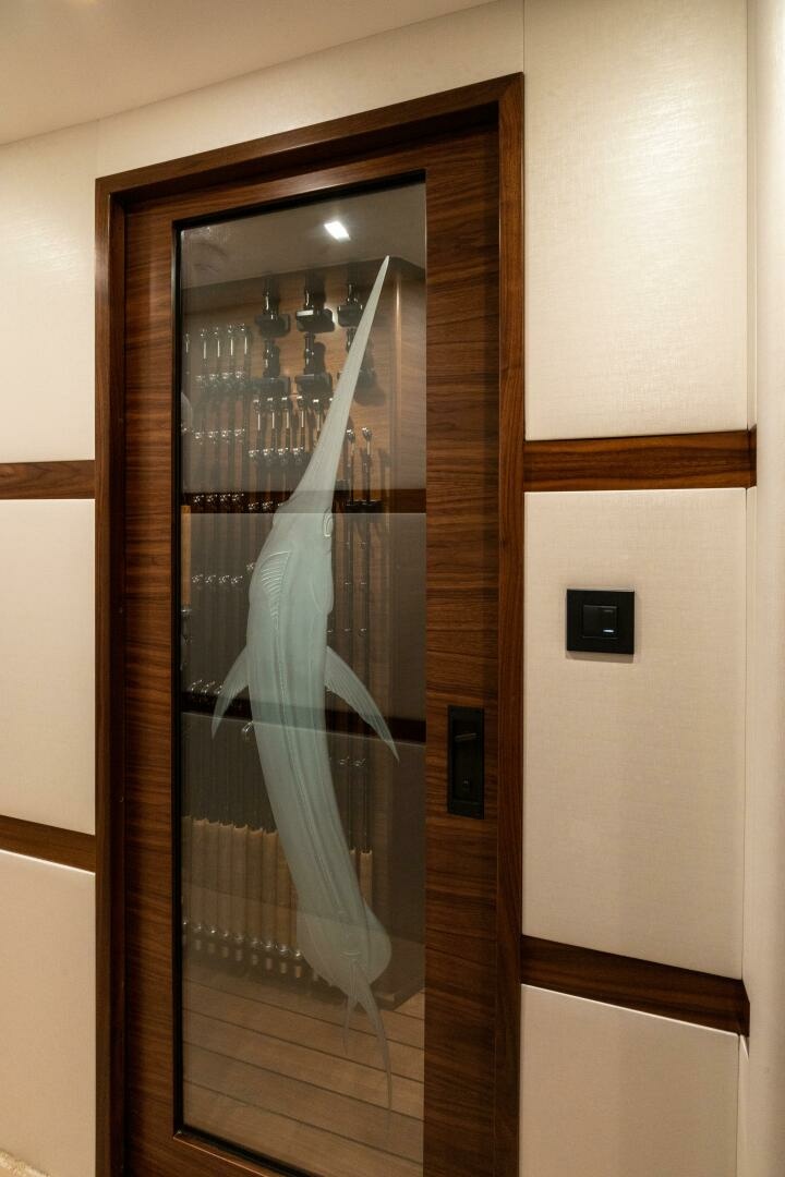 Viking-82 Convertible 2025-Boujie QUEPOS-Costa Rica-2025 82 Viking Convertible Boujie Tackle Room Pocket Door-6811591 | Thumbnail