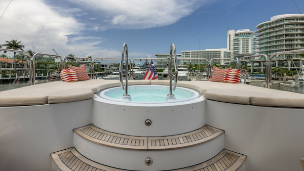 Trinity Yachts-144  1998-BAD COMPANY Fort Lauderdale-Florida-United States-1998 Trinity Yachts Sport Fisherman  BAD COMPANY: Aft Deck Jacuzzi with Seating-6803488