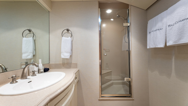 Trinity Yachts-144  1998-BAD COMPANY Fort Lauderdale-Florida-United States-1998 Trinity Yachts Sport Fisherman  BAD COMPANY: Ensuite Bathroom with Shower-6803476