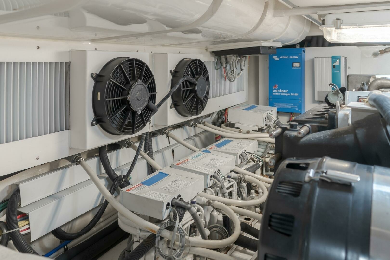 Grand Banks-59 Aleutian RP 2008-TINTAGEL Long Beach-California-United States-Engine Room with Cooling Systems-6921140 | Thumbnail