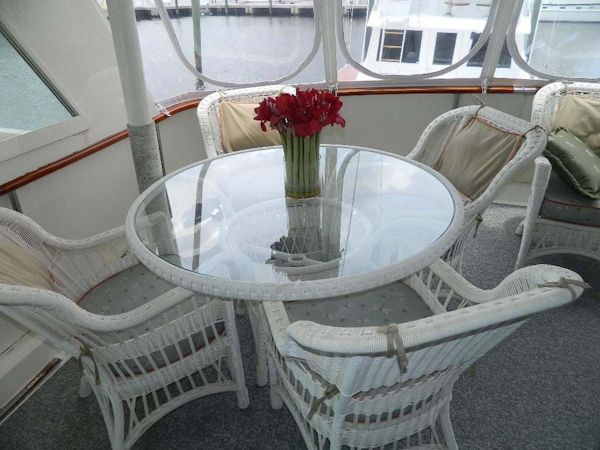 Hatteras-Motor Yacht 1989-Windfall Stuart-Florida-United States-Aft Deck Dining-910376