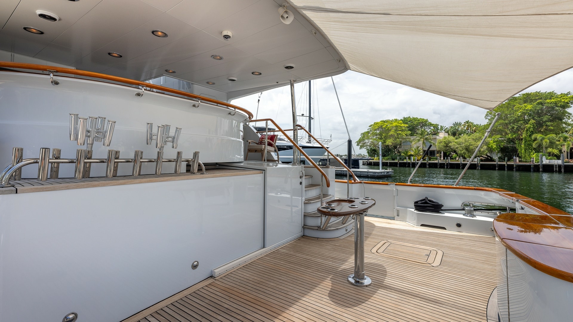 Trinity Yachts-144  1998-BAD COMPANY Fort Lauderdale-Florida-United States-1998 Trinity Yachts Sport Fisherman  BAD COMPANY: Aft Deck with Teak Flooring-6803444 | Thumbnail