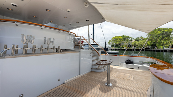 Trinity Yachts-144  1998-BAD COMPANY Fort Lauderdale-Florida-United States-1998 Trinity Yachts Sport Fisherman  BAD COMPANY: Aft Deck with Teak Flooring-6803444