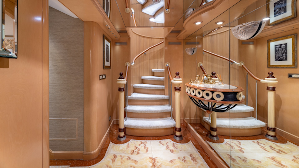 Trinity Yachts-144  1998-BAD COMPANY Fort Lauderdale-Florida-United States-1998 Trinity Yachts Sport Fisherman  BAD COMPANY: Elegant Interior Staircase-6803458