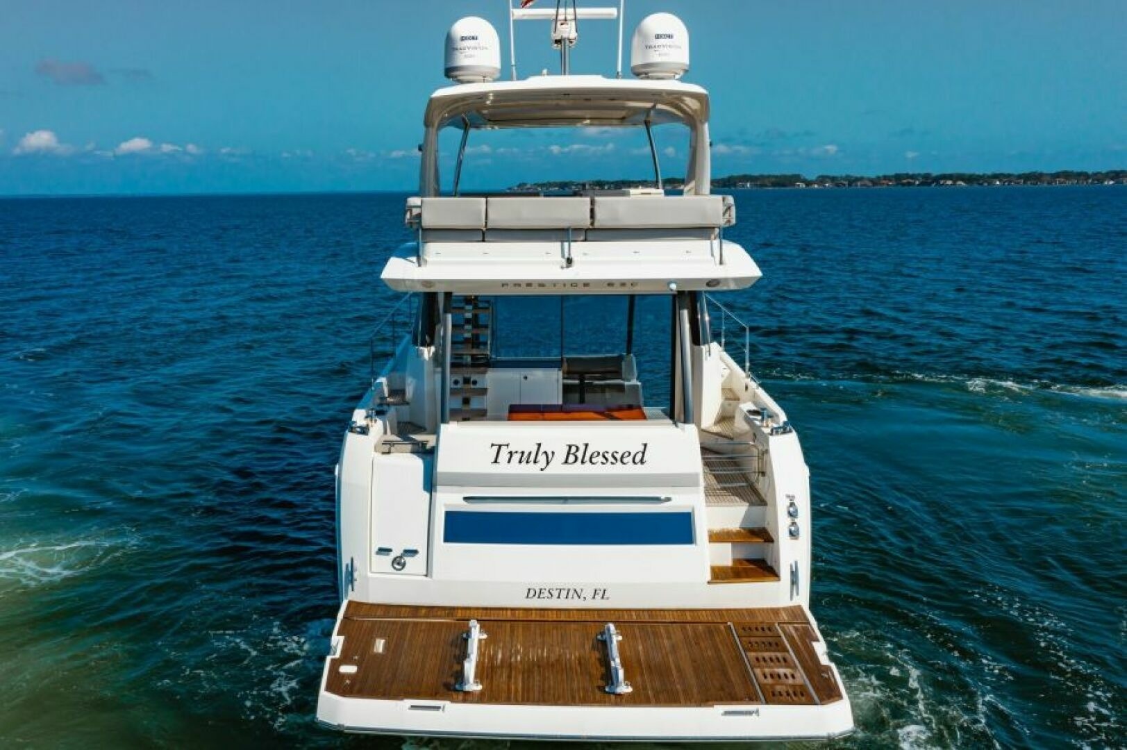 Prestige-630 Flybridge 2020-Truly Blessed Destin (Baytown Marina)-Florida-United States-2020 Prestige 630 FB  Transom 1-6274143 | Thumbnail