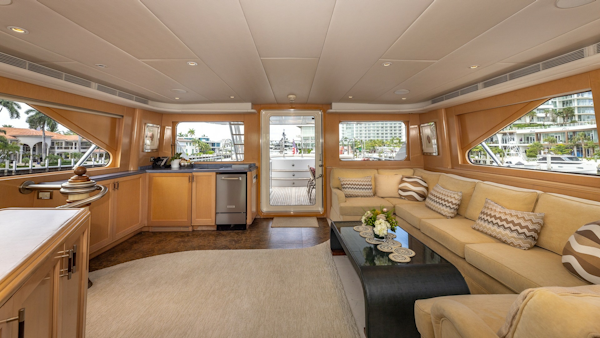 Trinity Yachts-144  1998-BAD COMPANY Fort Lauderdale-Florida-United States-1998 Trinity Yachts Sport Fisherman  BAD COMPANY: Spacious Salon with Plush Seating-6803485