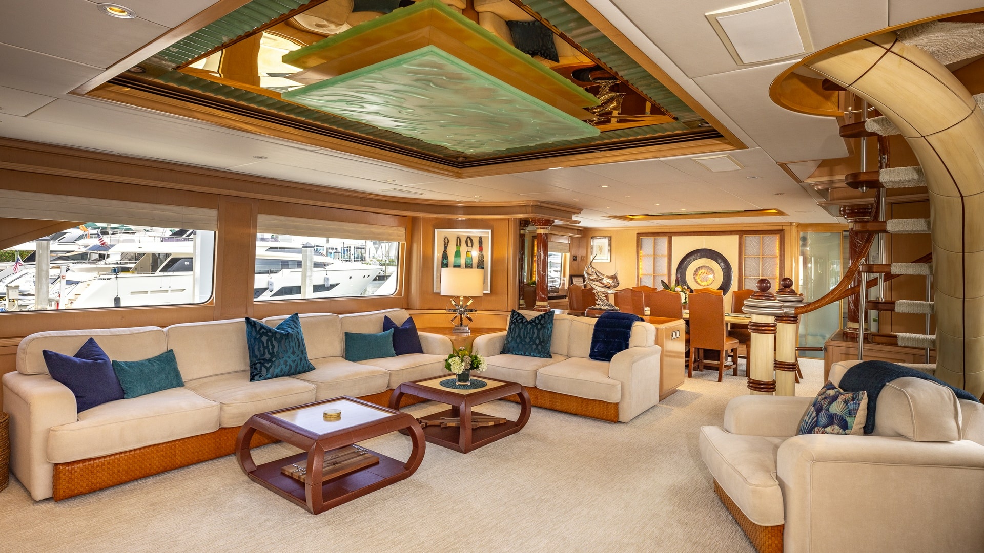 Trinity Yachts-144  1998-BAD COMPANY Fort Lauderdale-Florida-United States-1998 Trinity Yachts Sport Fisherman  BAD COMPANY: Luxurious Main Salon Area-6803448 | Thumbnail
