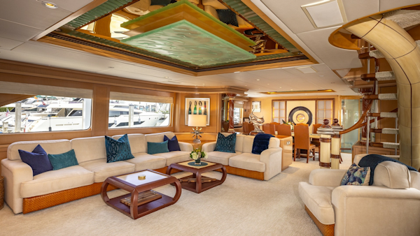 Trinity Yachts-144  1998-BAD COMPANY Fort Lauderdale-Florida-United States-1998 Trinity Yachts Sport Fisherman  BAD COMPANY: Luxurious Main Salon Area-6803448