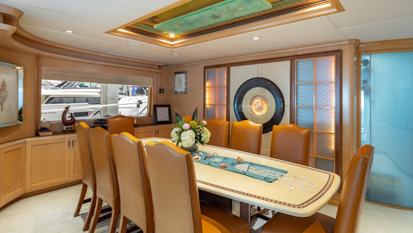Trinity Yachts-144  1998-BAD COMPANY Fort Lauderdale-Florida-United States-Elegant Dining Area with Artful Accents-6803453