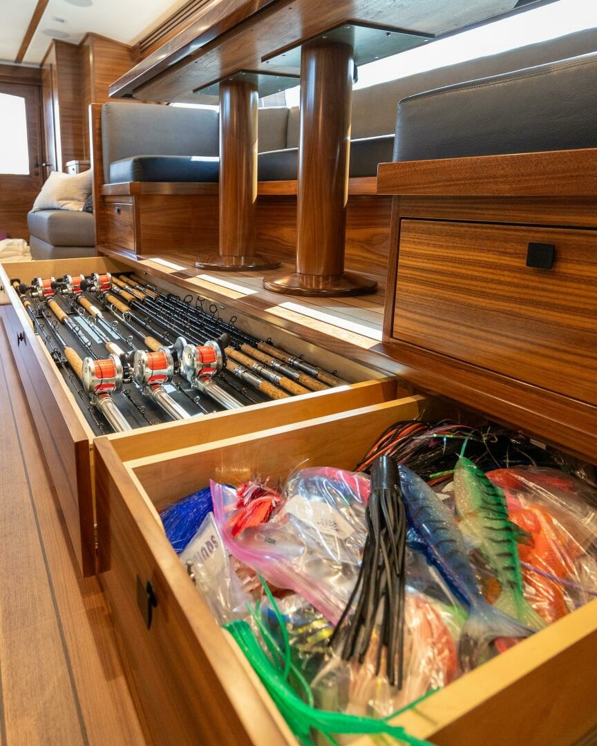 Viking-82 Convertible 2025-Boujie QUEPOS-Costa Rica-2025 82 Viking Convertible Boujie Under Dinette Tackle (3)-6811568 | Thumbnail