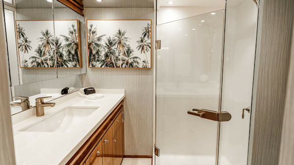 Viking-80 Skybridge 2019-PARTY OF FIVE San Diego-California-United States-2019 Viking 80 Skybridge PARTY OF FIVE  Spa-Inspired Master Ensuite with Timeless Elegance-6802018