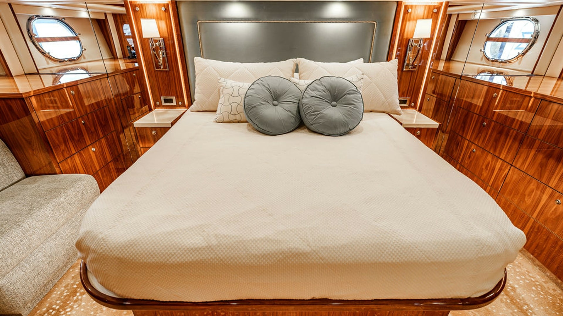 Viking-80 Skybridge 2019-PARTY OF FIVE San Diego-California-United States-2019 Viking 80 Skybridge PARTY OF FIVE  Elegant Owner’s Retreat with Rich Wood Finishes, Natural Light & Unmatched Comfort-6802013 | Thumbnail