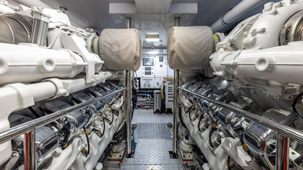 Trinity Yachts-144  1998-BAD COMPANY Fort Lauderdale-Florida-United States-1998 Trinity Yachts Sport Fisherman  BAD COMPANY: Engine Room with Dual Engines-6803491