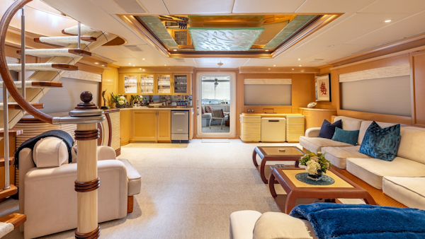 Trinity Yachts-144  1998-BAD COMPANY Fort Lauderdale-Florida-United States-1998 Trinity Yachts Sport Fisherman  BAD COMPANY: Luxurious Main Salon with Bar-6803450