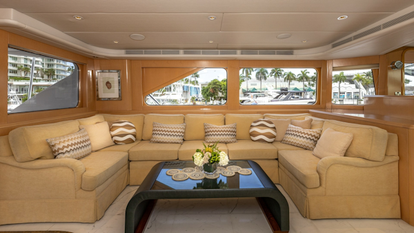 Trinity Yachts-144  1998-BAD COMPANY Fort Lauderdale-Florida-United States-1998 Trinity Yachts Sport Fisherman  BAD COMPANY: Main Salon with Panoramic Views-6803484