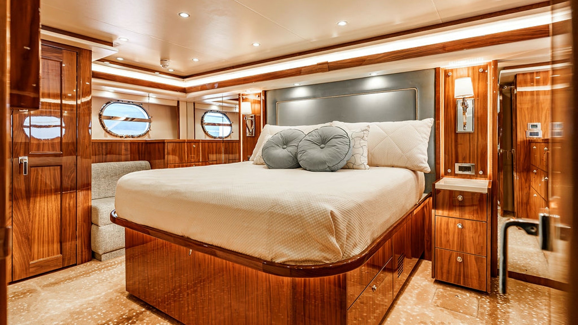 Viking-80 Skybridge 2019-PARTY OF FIVE San Diego-California-United States-2019 Viking 80 Skybridge PARTY OF FIVE  Luxurious Master Stateroom Retreat with Rich Wood Finishes & Five-Star Comfort  -6801994 | Thumbnail