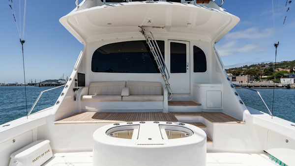 Viking-80 Skybridge 2019-PARTY OF FIVE San Diego-California-United States-2019 Viking 80 Skybridge PARTY OF FIVE  Teak Aft Deck with Spacious Seating for Luxury Outdoor Living  -6801995